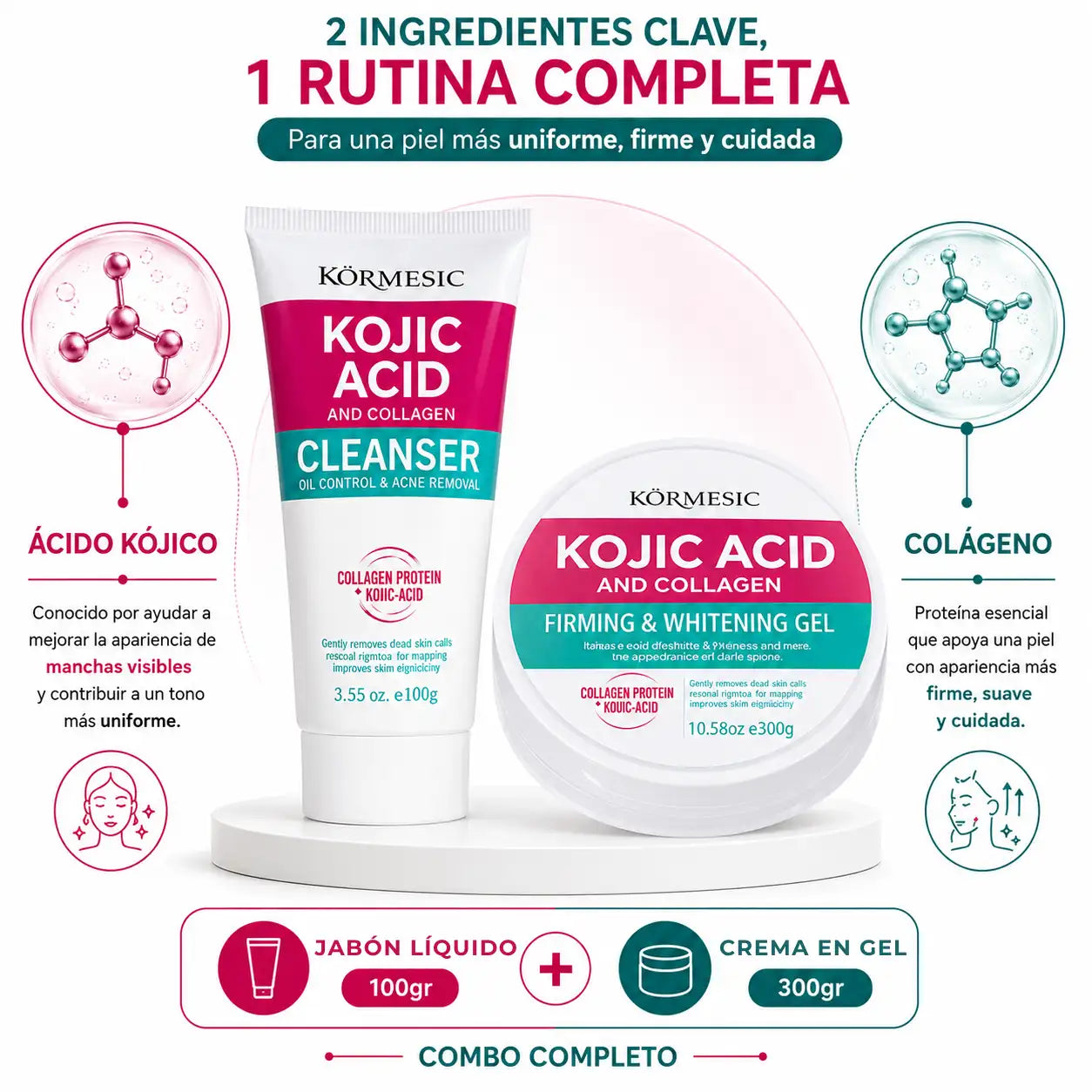 COMBO ACIDO KOJICO RUTINA ANTIMANCHAS