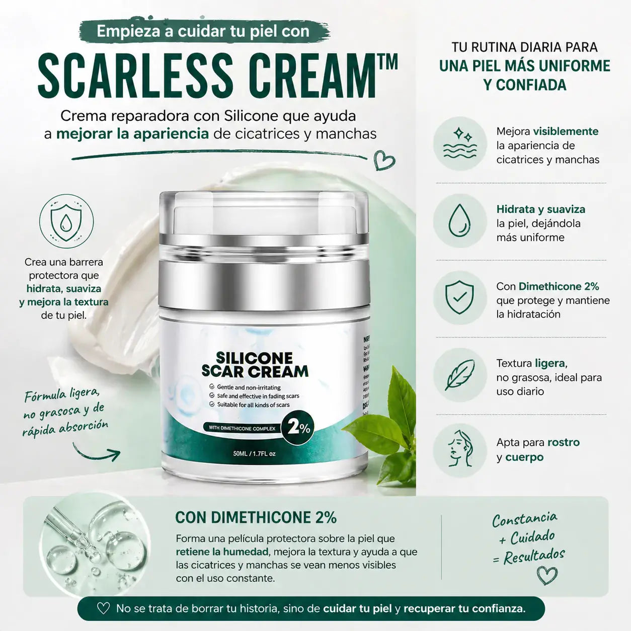 CREMA REPARADORA CICATRICES CON SILICONE